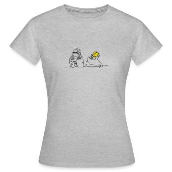 Heute nichts erlebt - auch schön - Frauen T-Shirt - Grau meliert - Vorne - AI Model Female 172 dark (172cm)
