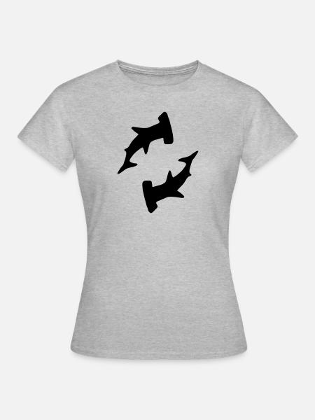 Haie 6 - Frauen T-Shirt - Grau meliert