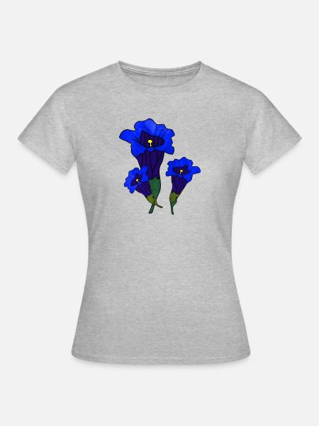Enzian (b) - Frauen T-Shirt - Grau meliert