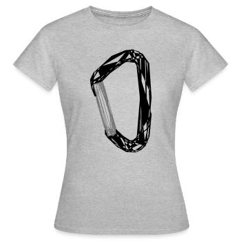 Karabiner - Frauen T-Shirt - Grau meliert - Vorne - AI Model Female 172 dark (172cm)