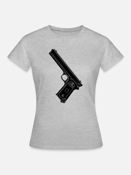Militärpistole 38 Colt - Frauen T-Shirt - Grau meliert