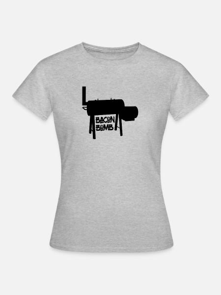 Smoker Bacon Bomb - Frauen T-Shirt - Grau meliert