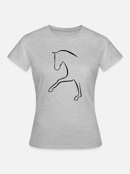 Dressurpferd - Frauen T-Shirt - Grau meliert