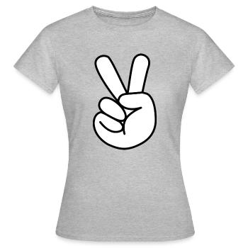 Peacezeichen - Frauen T-Shirt - Grau meliert - Vorne - AI Model Female 172 dark (172cm)