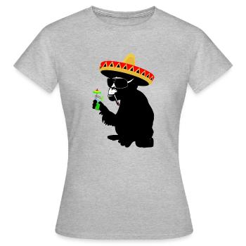 Funky Monkey - T-shirt Femme - gris chiné - Devant - AI Model Female 172 dark (172cm)