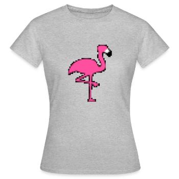 Pixel Flamingo - T-shirt Femme - gris chiné - Devant - AI Model Female 172 dark (172cm)