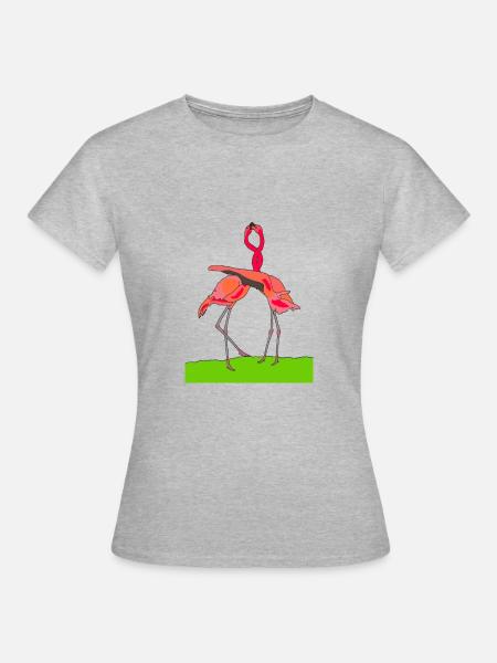 flamingos - Frauen T-Shirt - Grau meliert