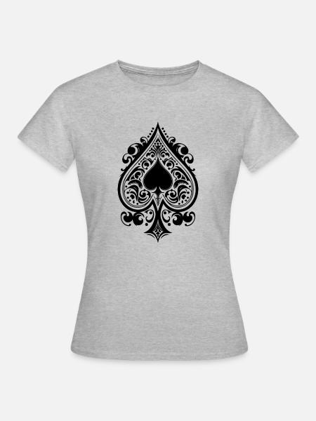 POKER Motiv - Frauen T-Shirt - Grau meliert