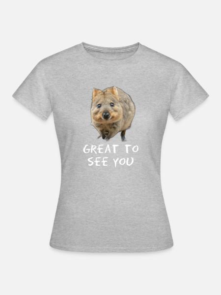 Quokka - Friendly - Frauen T-Shirt - Grau meliert