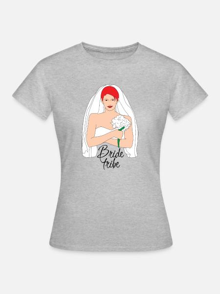bride tribe rot 2 - Frauen T-Shirt - Grau meliert