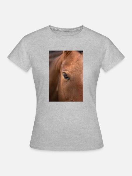 Pferdeauge - Frauen T-Shirt - Grau meliert
