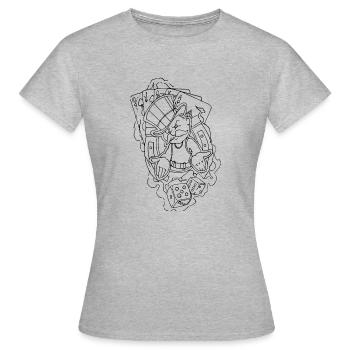 cartes jeu - T-shirt Femme - gris chiné - Devant - AI Model Female 172 dark (172cm)