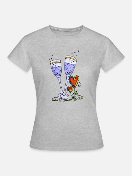 Brille - Frauen T-Shirt - Grau meliert