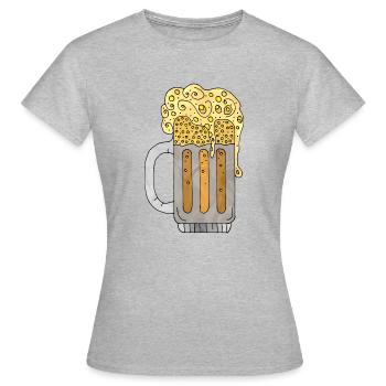 Becher - Frauen T-Shirt - Grau meliert - Vorne - AI Model Female 172 dark (172cm)