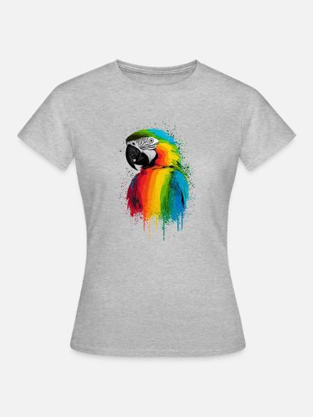 Ara Papagei - Frauen T-Shirt - Grau meliert