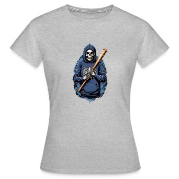 Demon Skull - Women's T-Shirt - heather grey - Front - AI Model Female 172 dark (172cm)