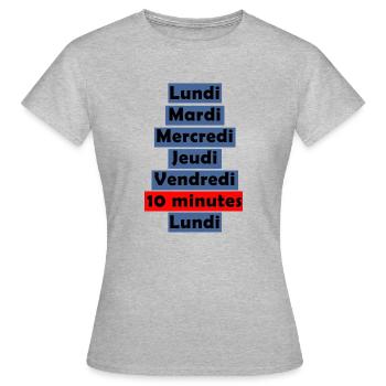 The week in 10 minutes - Women's T-Shirt - heather grey - Front - AI Model Female 172 dark (172cm)