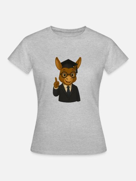 Prof. Esel - Frauen T-Shirt - Grau meliert