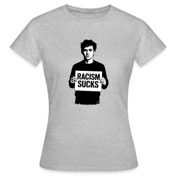 Racism Sucks - Frauen T-Shirt - Grau meliert - Vorne - AI Model Female 172 dark (172cm)