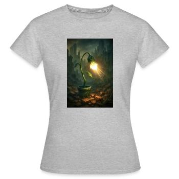 Plante futuriste - T-shirt Femme - gris chiné - Devant - AI Model Female 172 dark (172cm)