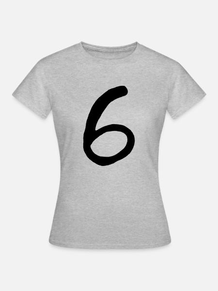 six - Frauen T-Shirt - Grau meliert