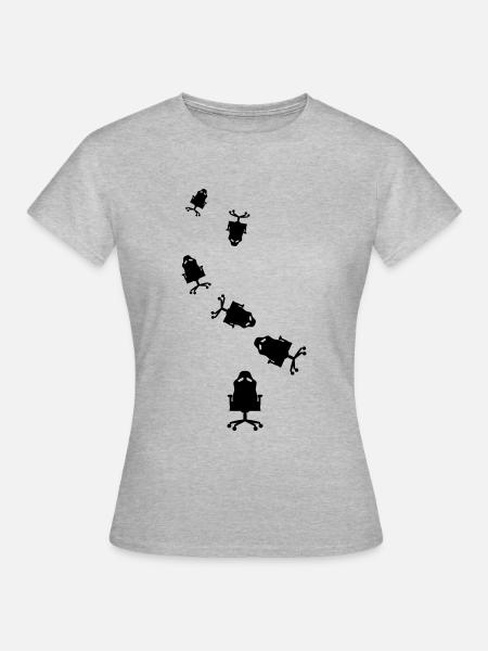 Gamer stuhl gaming - Frauen T-Shirt - Grau meliert
