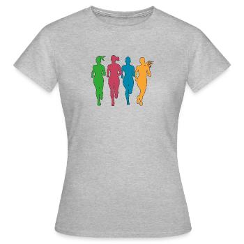 Joggerinnen in Action - Frauen T-Shirt - Grau meliert - Vorne - AI Model Female 172 dark (172cm)