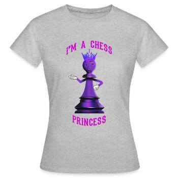 Im a chess princess - Women Girls Chess - Women's T-Shirt - heather grey - Front - AI Model Female 172 dark (172cm)