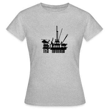 Ölplattform / offshore oil rig (1c) - Frauen T-Shirt - Grau meliert - Vorne - AI Model Female 172 dark (172cm)