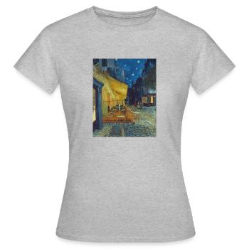 Cafe terrace in the evening in Arles - Van Gogh - Women's T-Shirt - heather grey - Front - AI Model Female 172 dark (172cm)