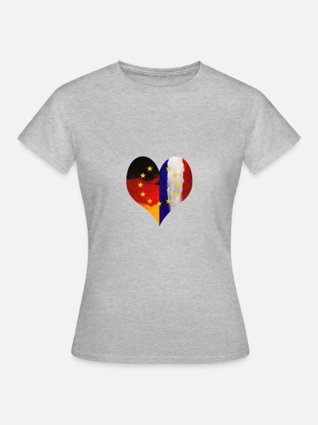 Frankreich und Deutschland Freundschaft - Frauen T-Shirt - Grau meliert