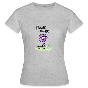 FLOWER-POWER - T-shirt Femme - gris chiné - Devant - AI Model Female 172 dark (172cm)