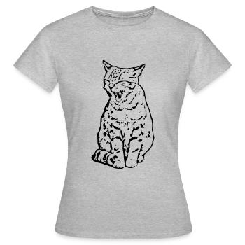 chat noir chat chaton doux cadeau de Noël - T-shirt Femme - gris chiné - Devant - AI Model Female 172 dark (172cm)