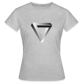 illusion d'optique - triangle Escher - T-shirt Femme - gris chiné - Devant - AI Model Female 172 dark (172cm)
