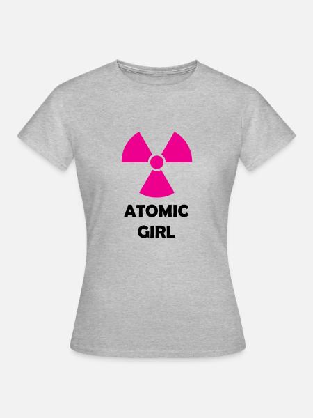 Atomic Mädchen - Frauen T-Shirt - Grau meliert