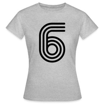 6 sechs six - Frauen T-Shirt - Grau meliert - Vorne - AI Model Female 172 dark (172cm)