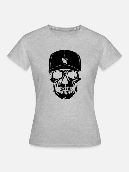 Tete de mort - T-shirt Femme - gris chiné