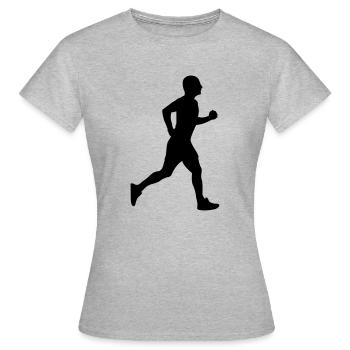 laeufer - Frauen T-Shirt - Grau meliert - Vorne - AI Model Female 172 dark (172cm)