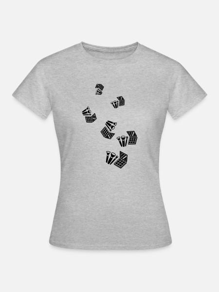 Make Up Kosmetik Icon - Frauen T-Shirt - Grau meliert