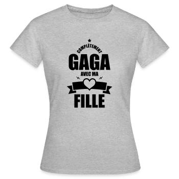 completement gaga avec ma fille - T-shirt Femme - gris chiné - Devant - AI Model Female 172 dark (172cm)