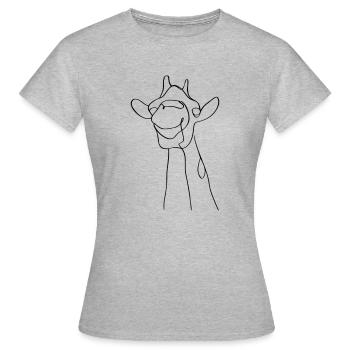 Minimalistisches Giraffendesign - Frauen T-Shirt - Grau meliert - Vorne - AI Model Female 172 dark (172cm)