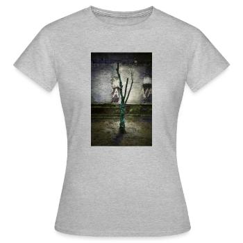 Arbre turquoise - T-shirt Femme - gris chiné - Devant - AI Model Female 172 dark (172cm)