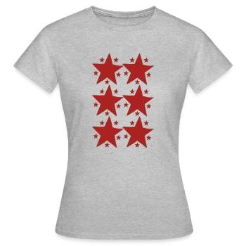 étoiles rouges - T-shirt Femme - gris chiné - Devant - AI Model Female 172 dark (172cm)