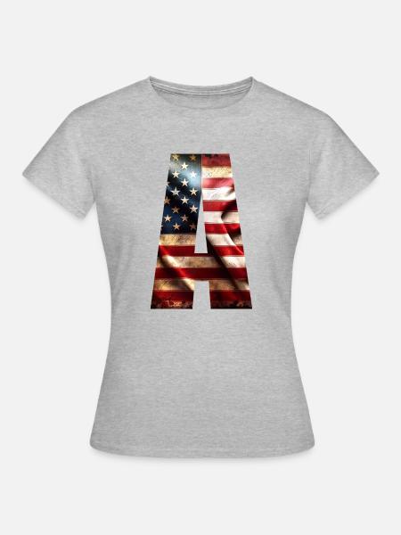 Flagge Amerika - Frauen T-Shirt - Grau meliert
