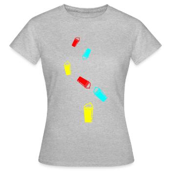 Kaffee Icon - Frauen T-Shirt - Grau meliert - Vorne - AI Model Female 172 dark (172cm)