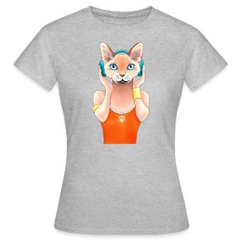 Musik-Chat - Frauen T-Shirt - Grau meliert - Vorne - AI Model Female 172 dark (172cm)