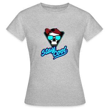 Tête de mort - T-shirt Femme - gris chiné - Devant - AI Model Female 172 dark (172cm)