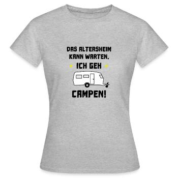 das altersheim kann warten - Frauen T-Shirt - Grau meliert - Vorne - AI Model Female 172 dark (172cm)