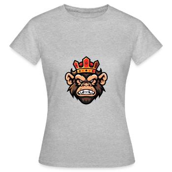 Couronne Tête de Singe - T-shirt Femme - gris chiné - Devant - AI Model Female 172 dark (172cm)
