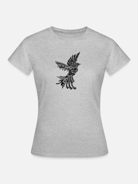 Vogel im Fluge - Frauen T-Shirt - Grau meliert
